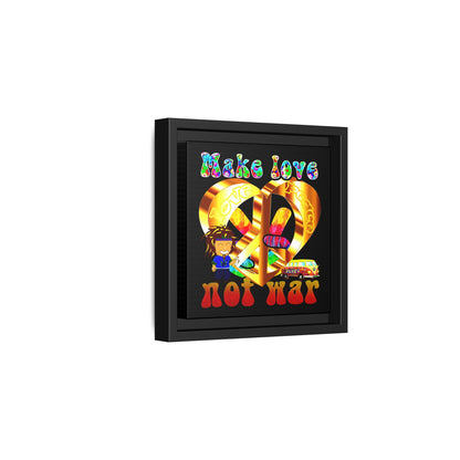 love peace - framed canvas art (black)