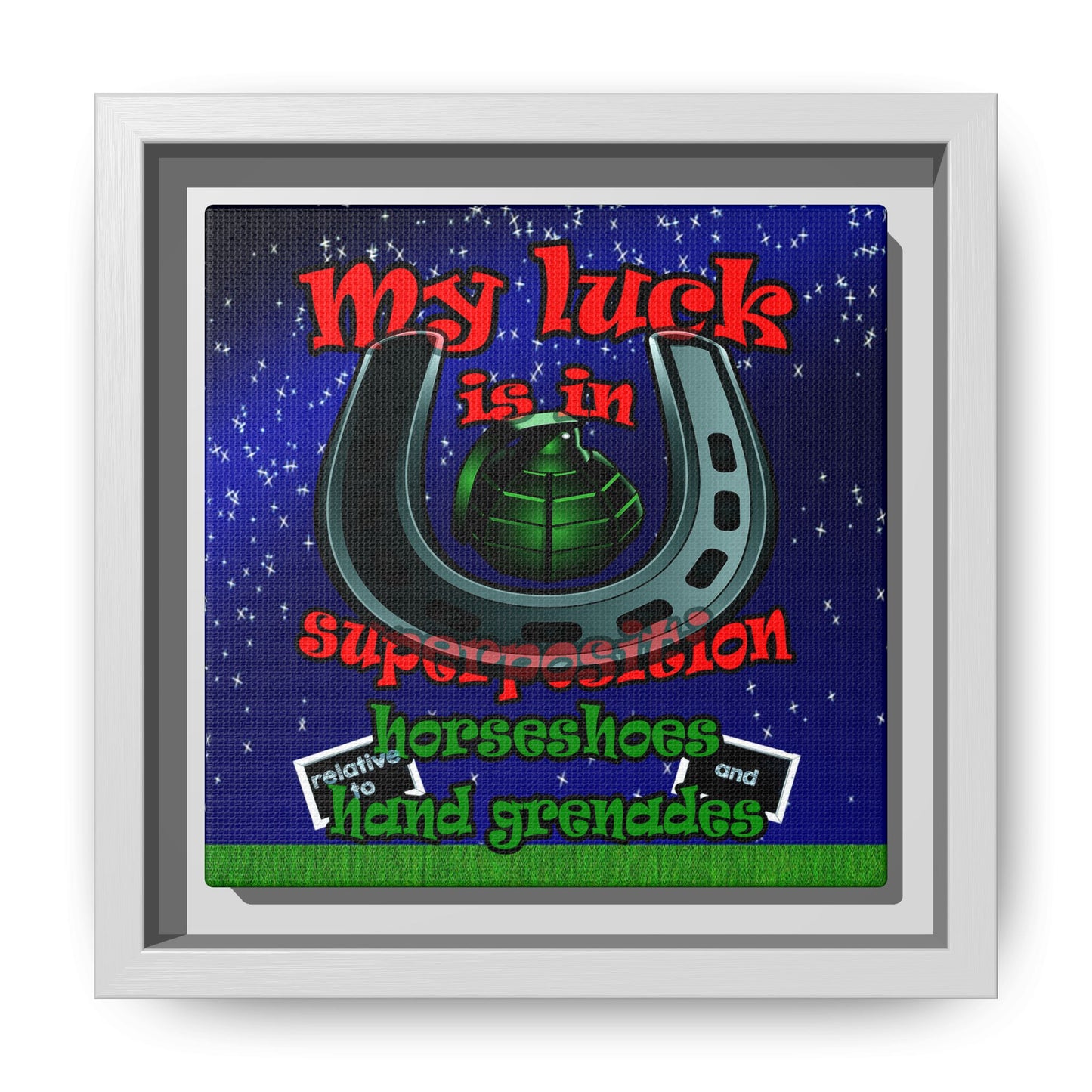 my luck - framed canvas art ('snoops' background)