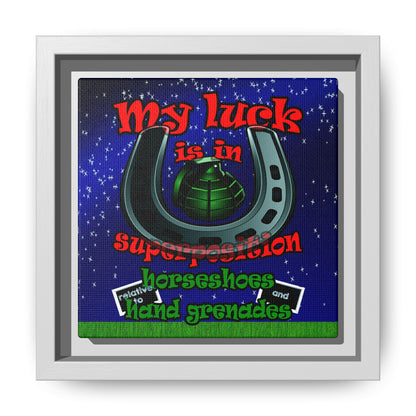 my luck - framed canvas art ('snoops' background)