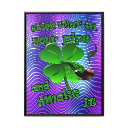 stick that in your pipe and smoke it - framed canvas art (purple wave)