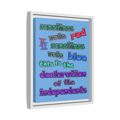 declaration of the independents - framed canvas art (light blue)