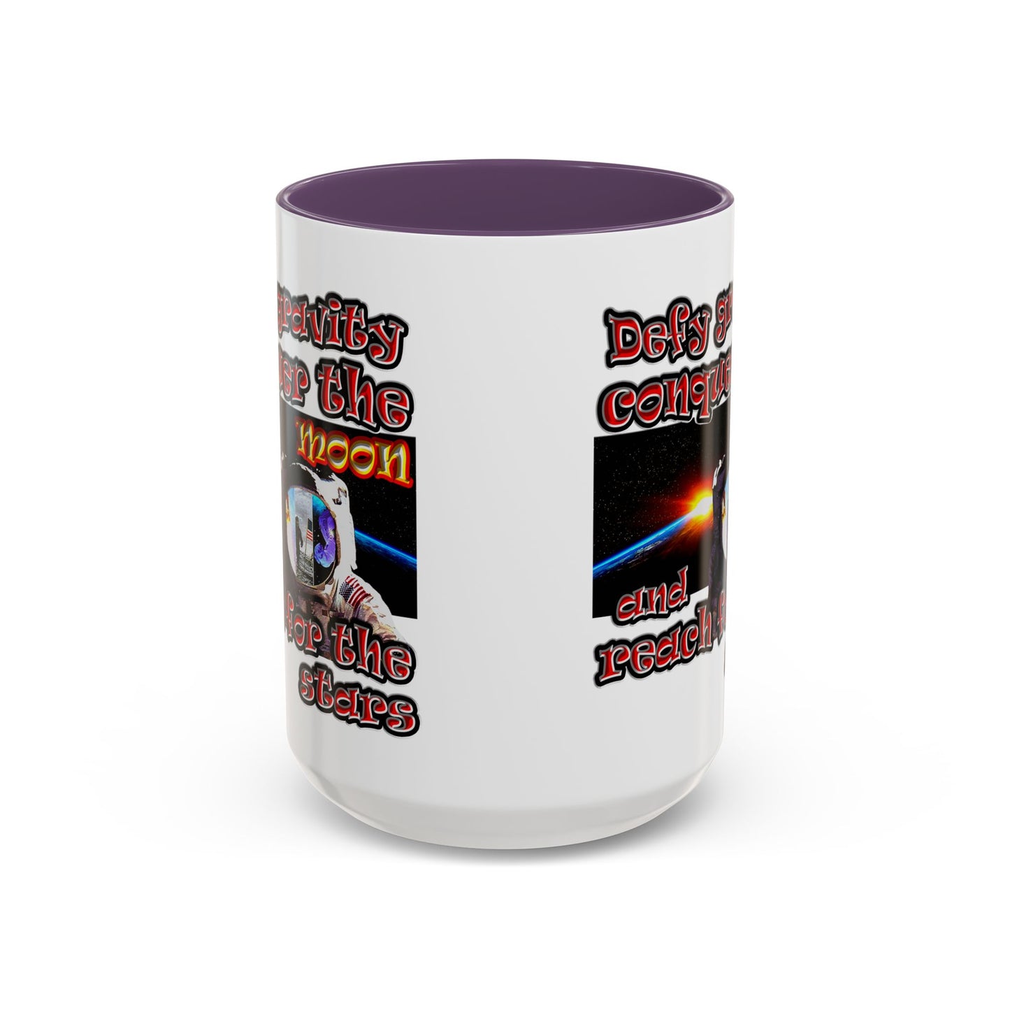 defy conquer reach - Accent Mug (white)