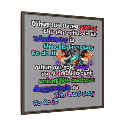doggystyle - framed canvas art (grey)