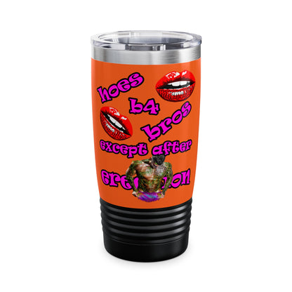 hoes b4 bros - Ringneck Tumbler, 20oz (orange)