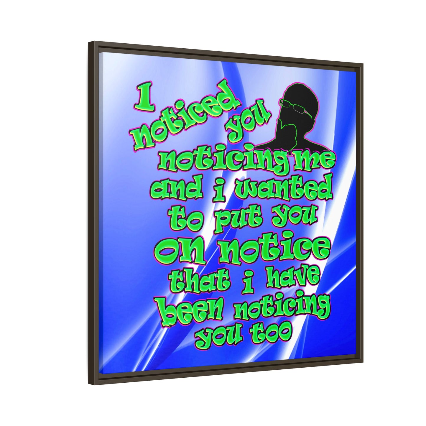 noticed you noticing - framed canvas art (blue-white wave)