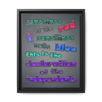 declaration of the independents - framed canvas art (grey-light grey)