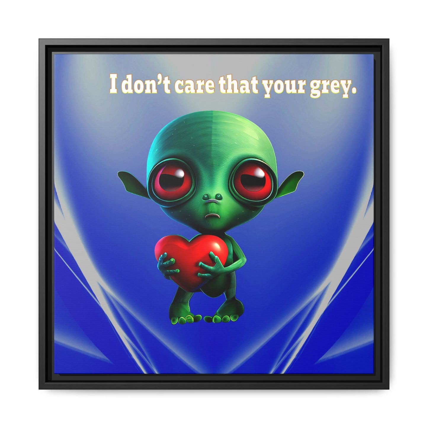 I don't care that your grey - framed canvas art (blue-white wave)
