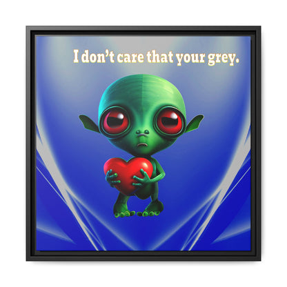I don't care that your grey - framed canvas art (blue-white wave)