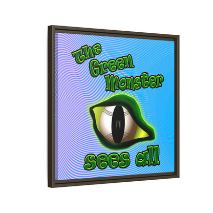 green monster - framed canvas art (light blue-purple wave)