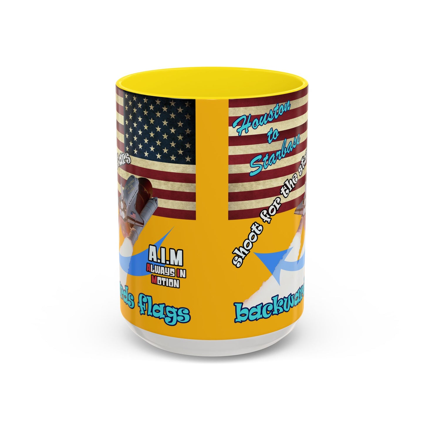 shoot for the stars - Accent Mug (yellow)