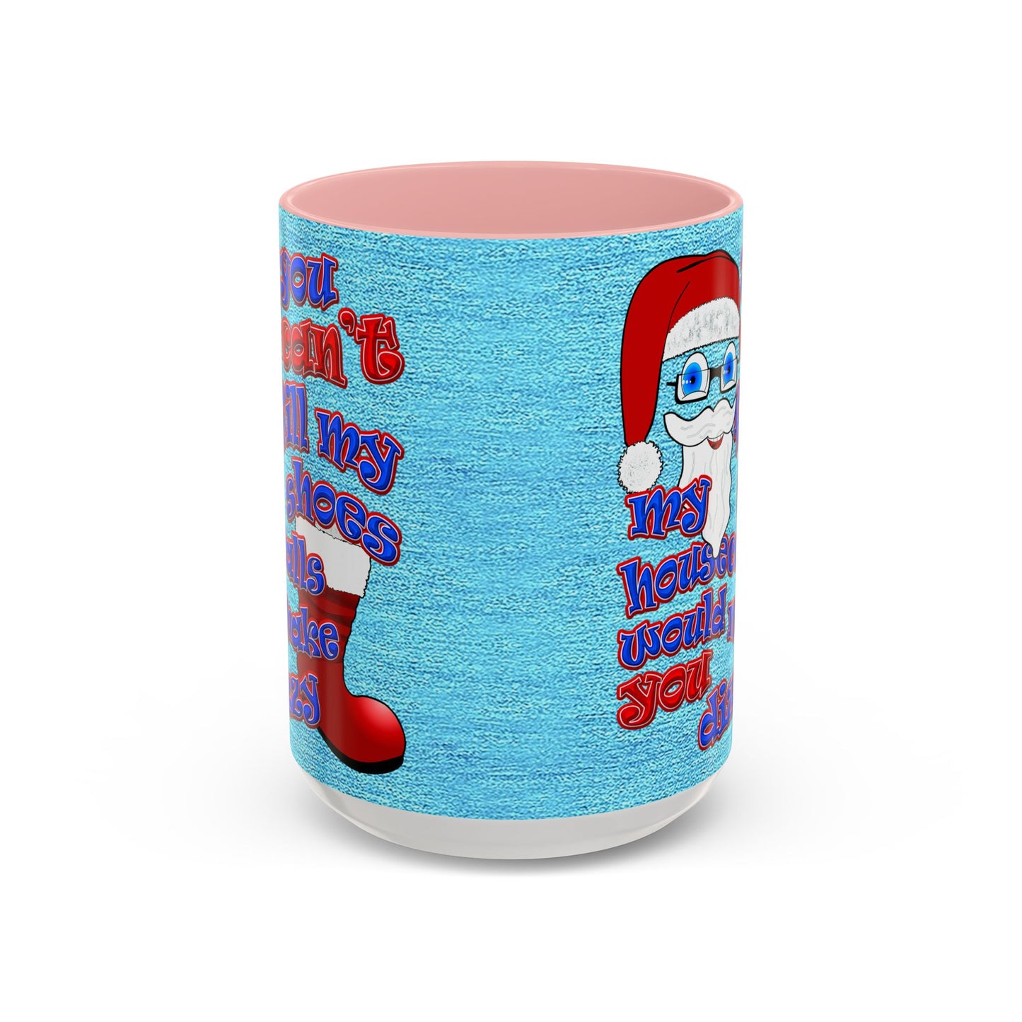 santa's shoes - Accent Mug (faded dark blue)