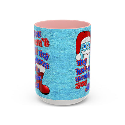 santa's shoes - Accent Mug (faded dark blue)