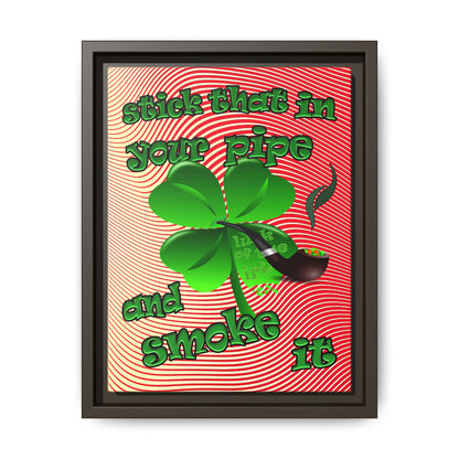 stick that in your pipe and smoke it - framed canvas art (yellow-orange wave)