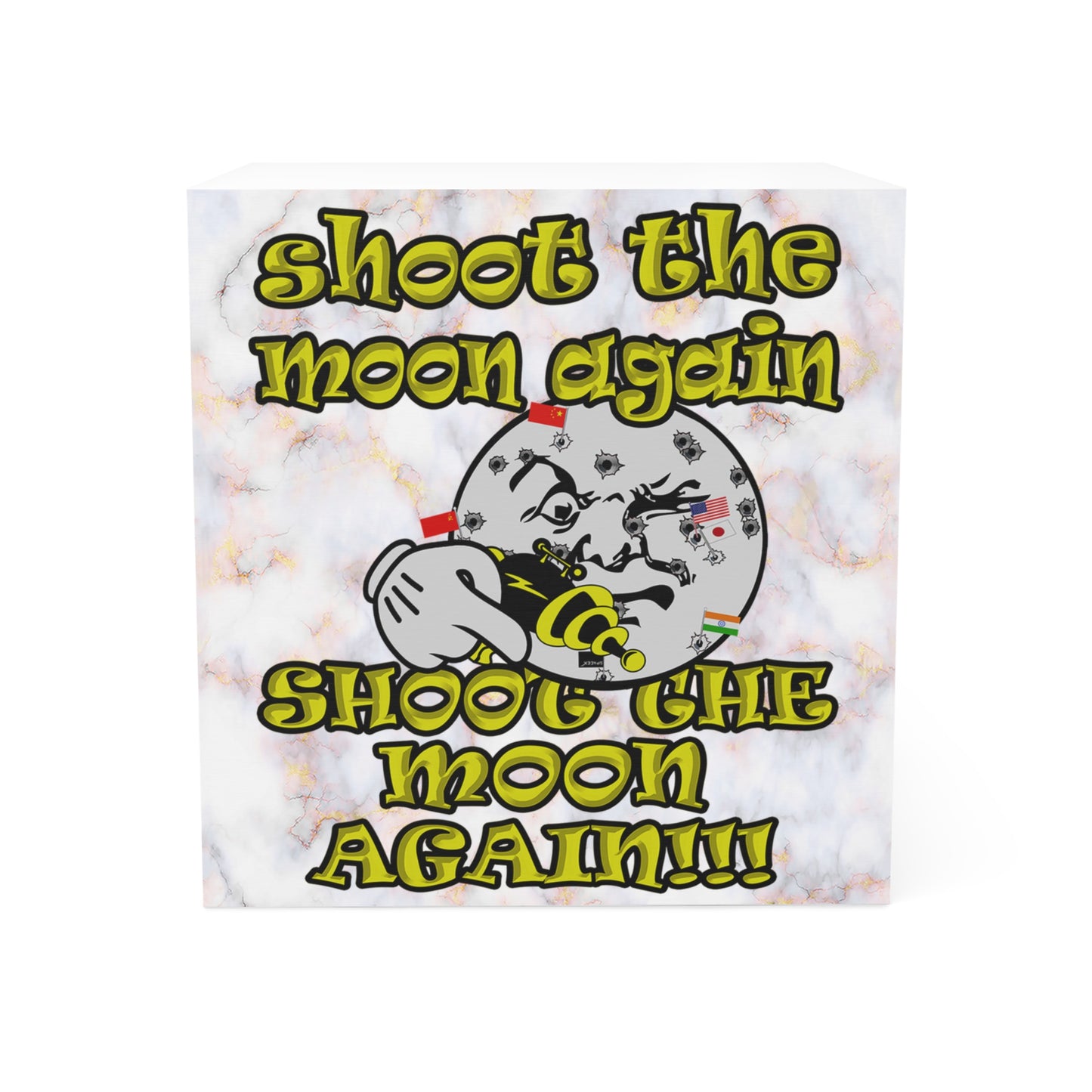 shoot the moon again - note cube (white marble)