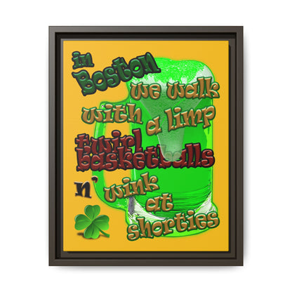 celtics logo - framed canvas art (yellow)