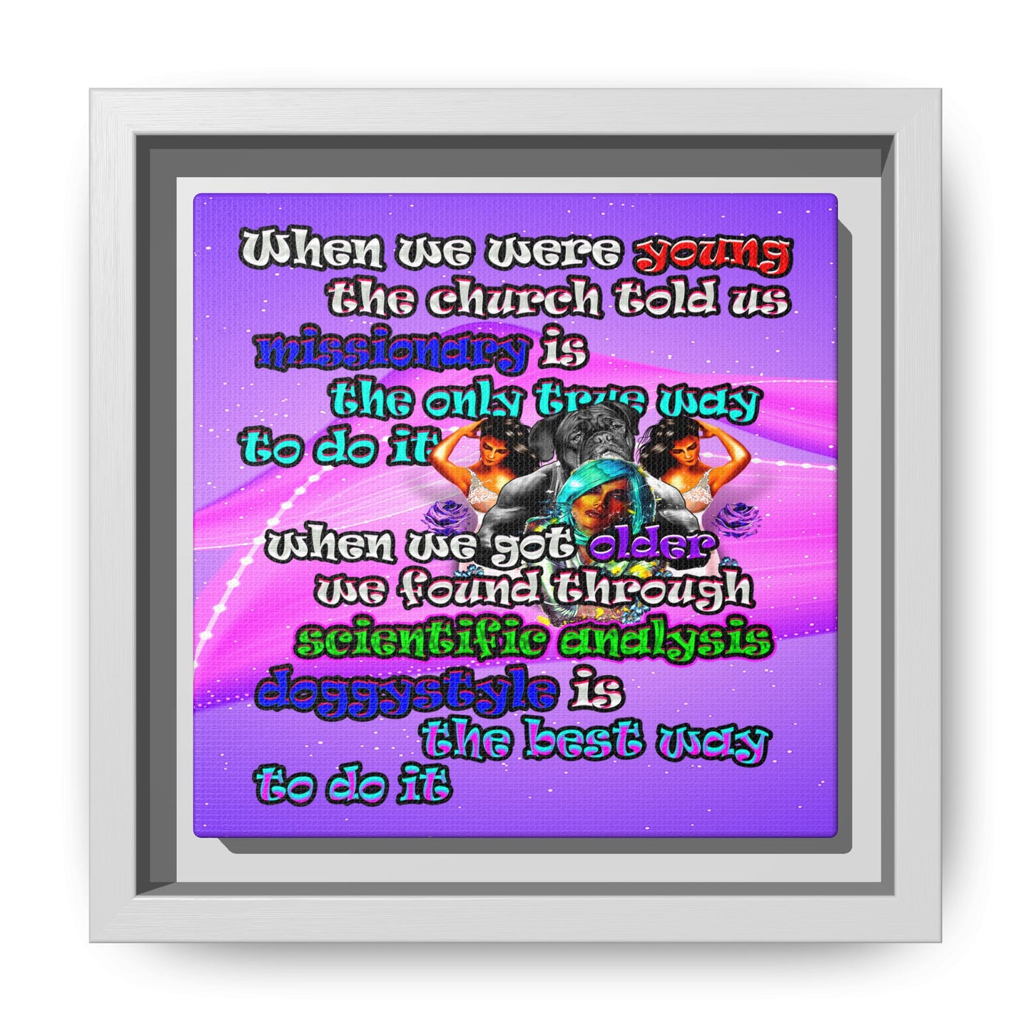 doggystyle - framed canvas art (purple-pink wave)
