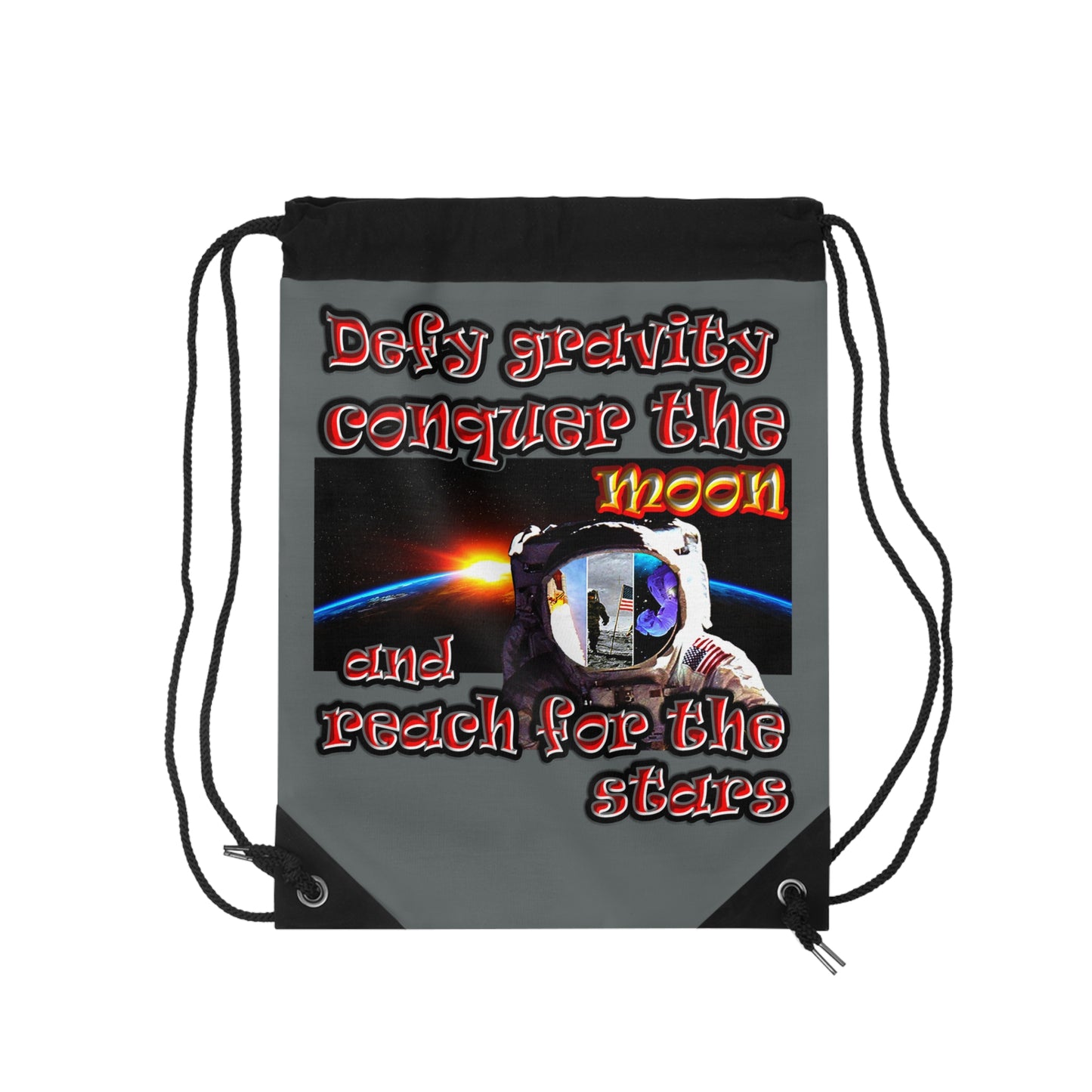 defy conquer reach - Drawstring Bag (dark grey)