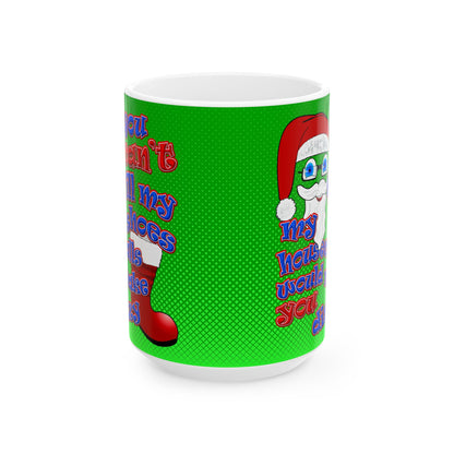 santa's shoes - White Mug (logo green)