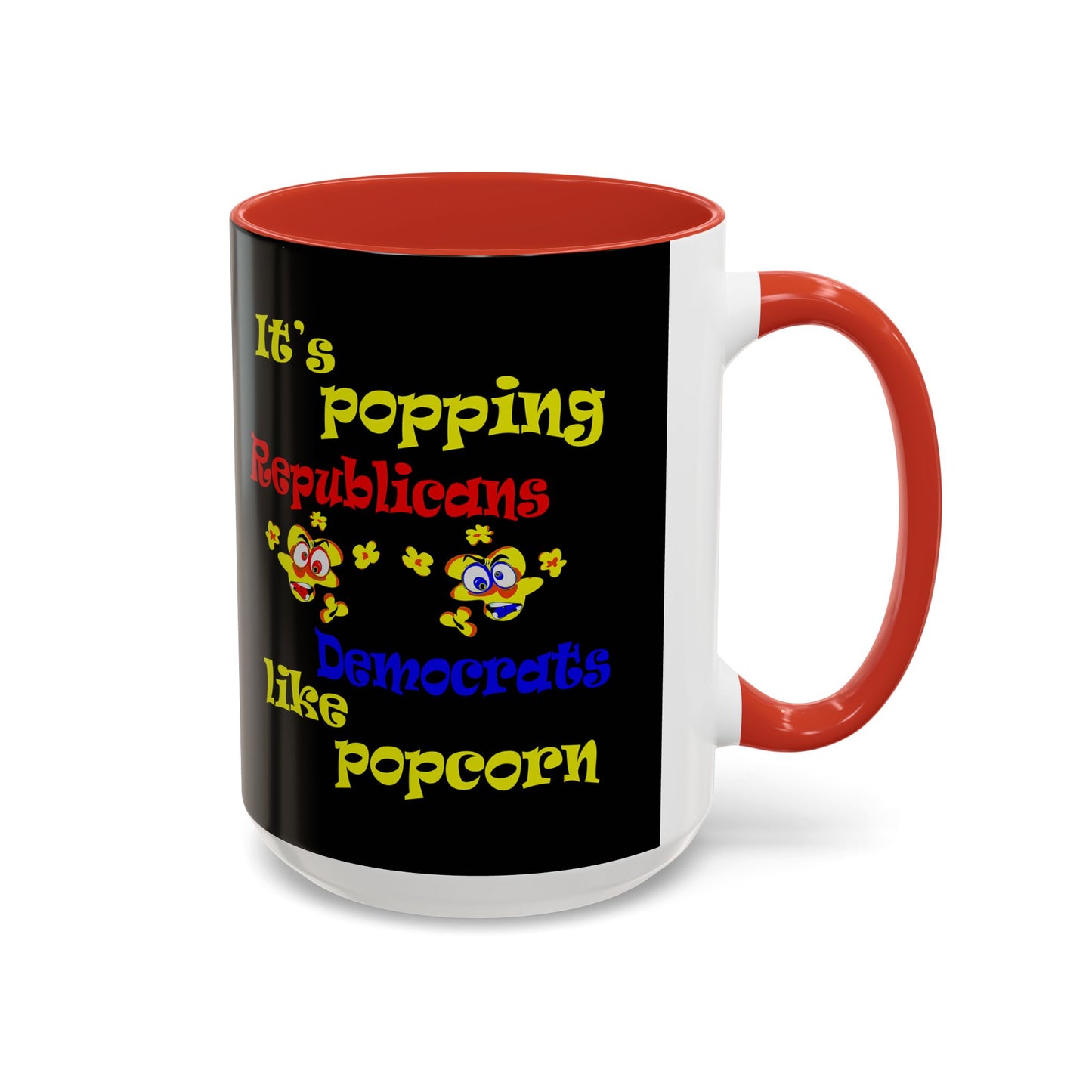 popping like popcorn - Accent Mug (black)