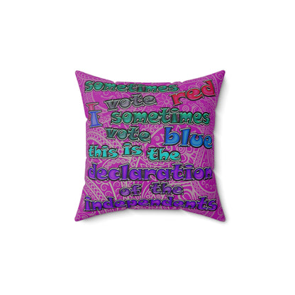 declaration of the independents - Spun Polyester Square Pillow - (pink swirl)