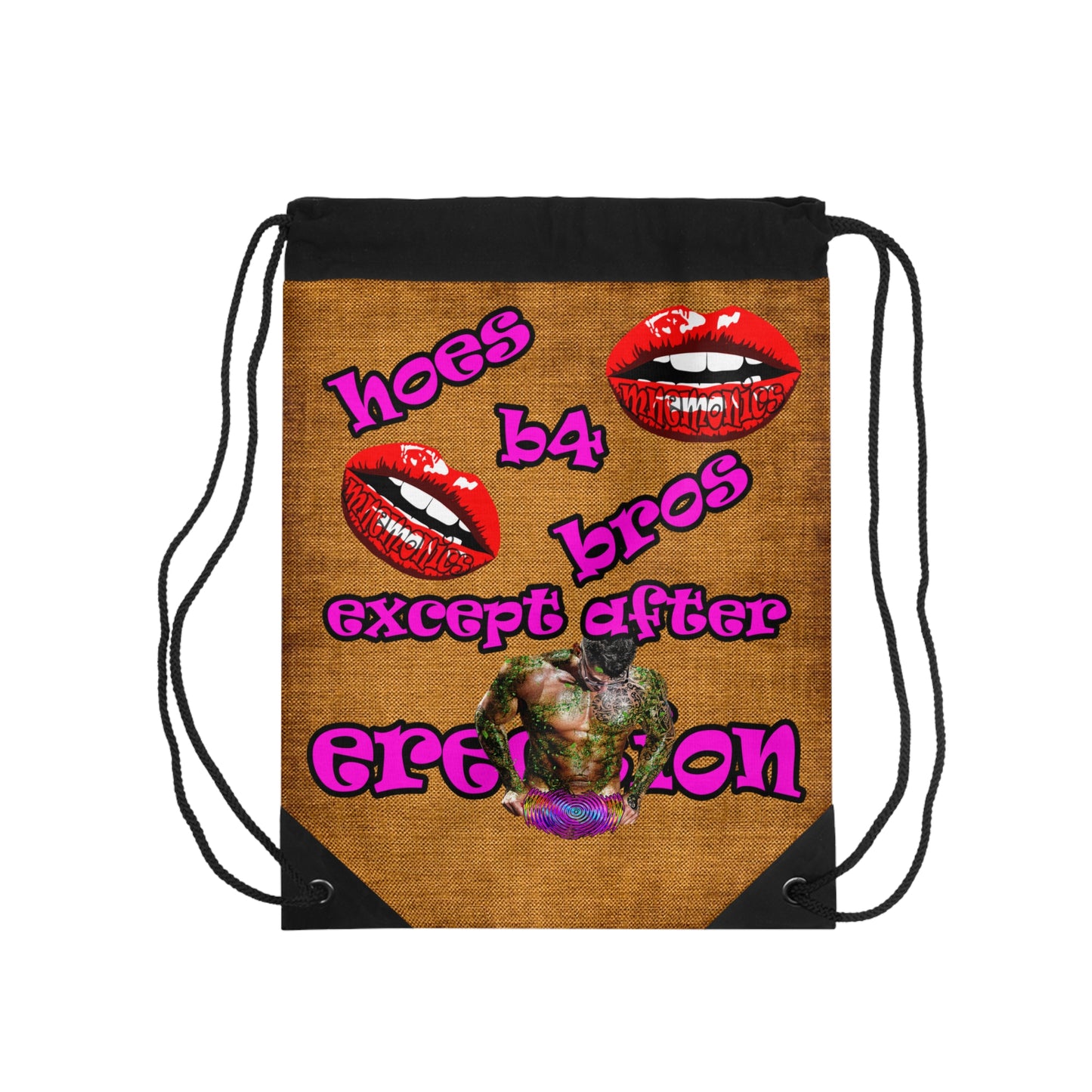hoes b4 bros - Drawstring Bag (dichromatic brown papyrus)