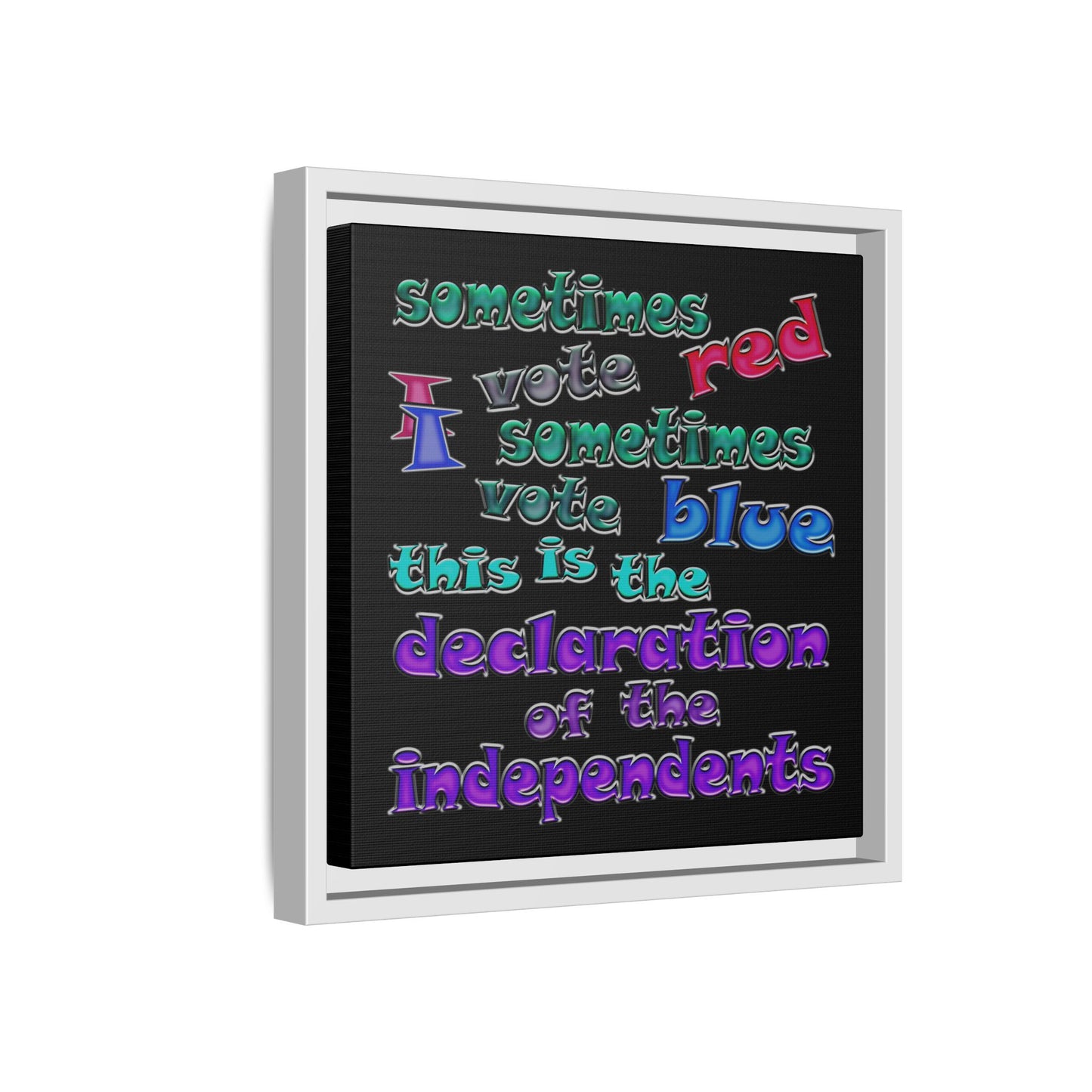 declaration of the independents - framed canvas art (black)