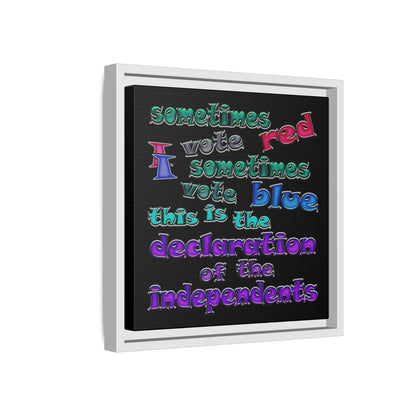 declaration of the independents - framed canvas art (black)