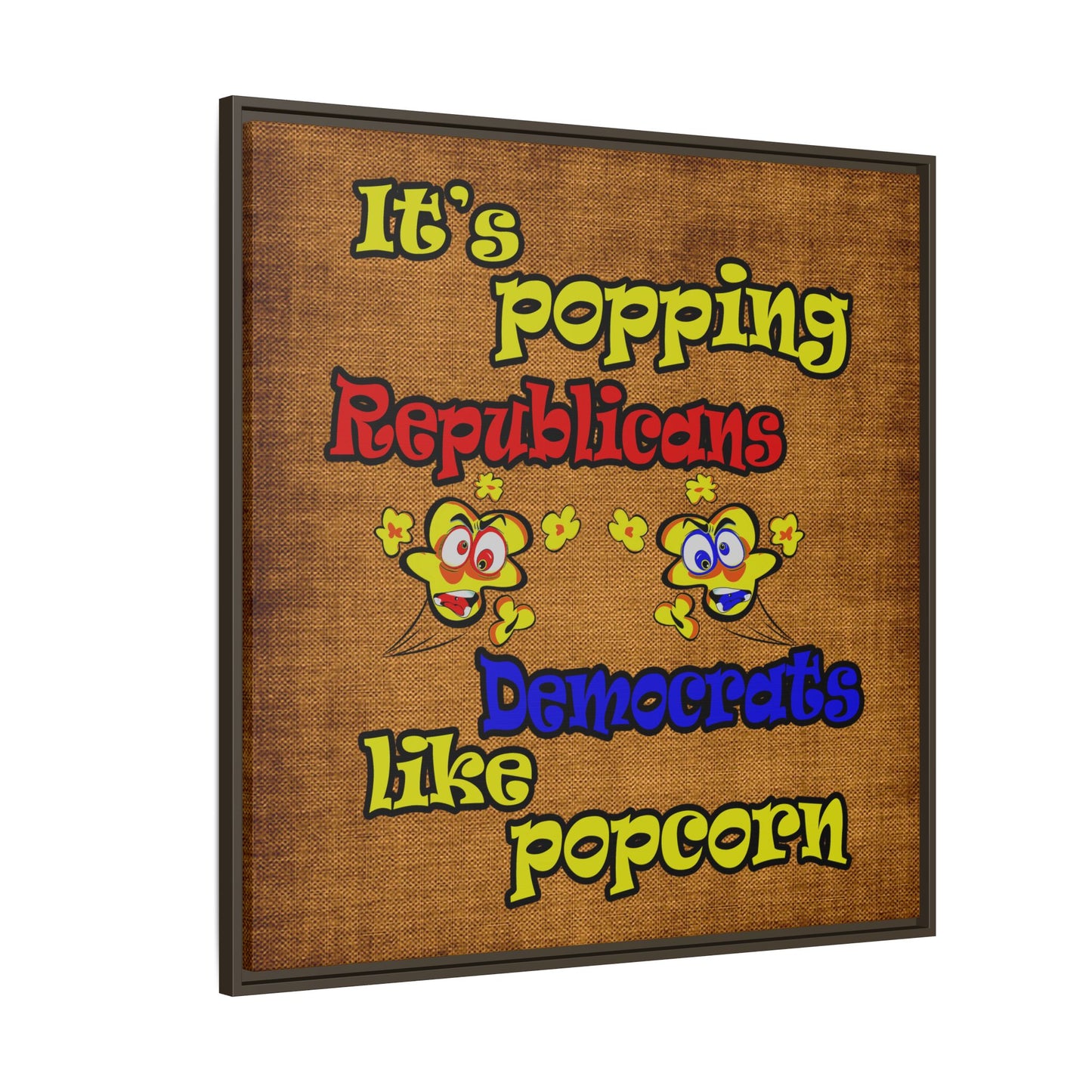popping like popcorn - framed canvas art (brown papyrus)