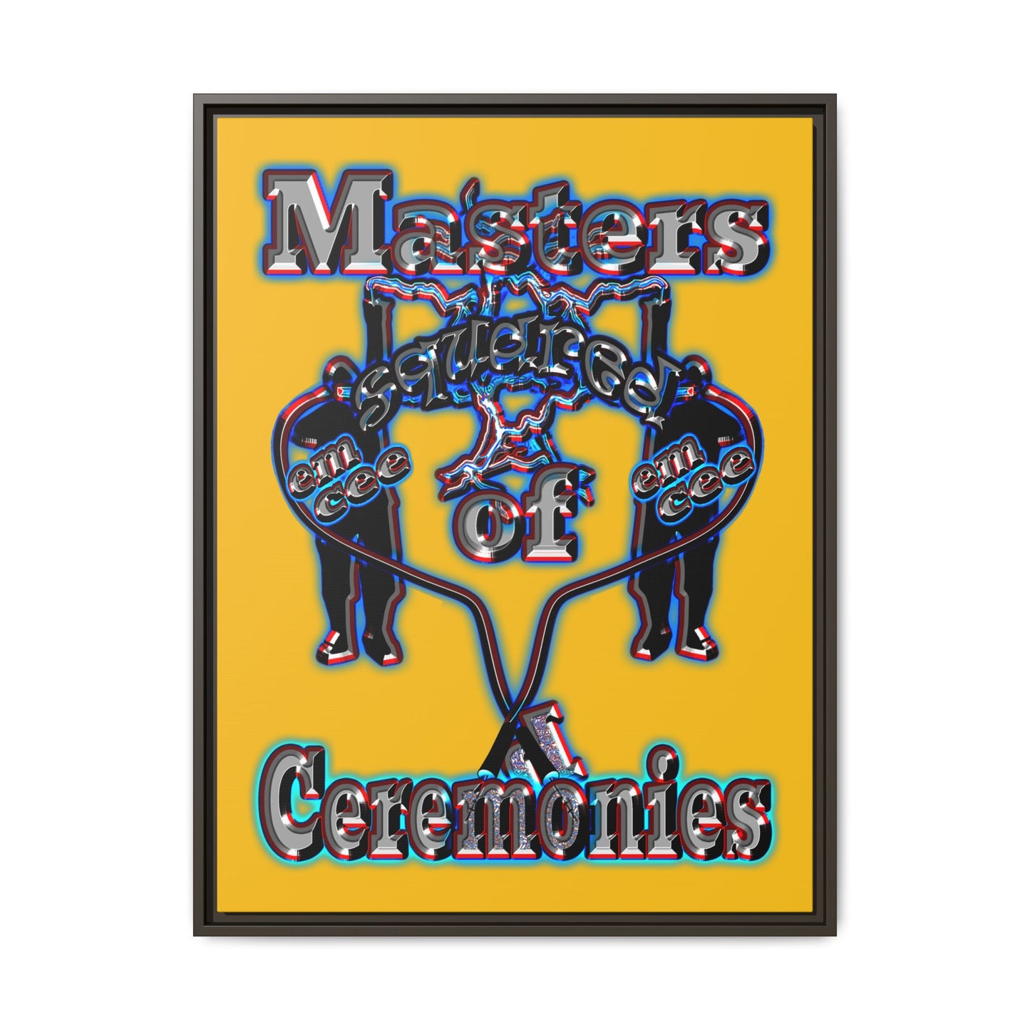 em cee squared - framed canvas art (yellow)