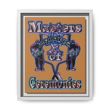 em cee squared - framed canvas art (light brown)
