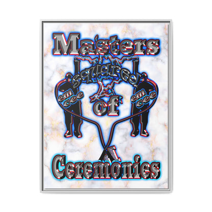 em cee squared - framed canvas art (white marble)