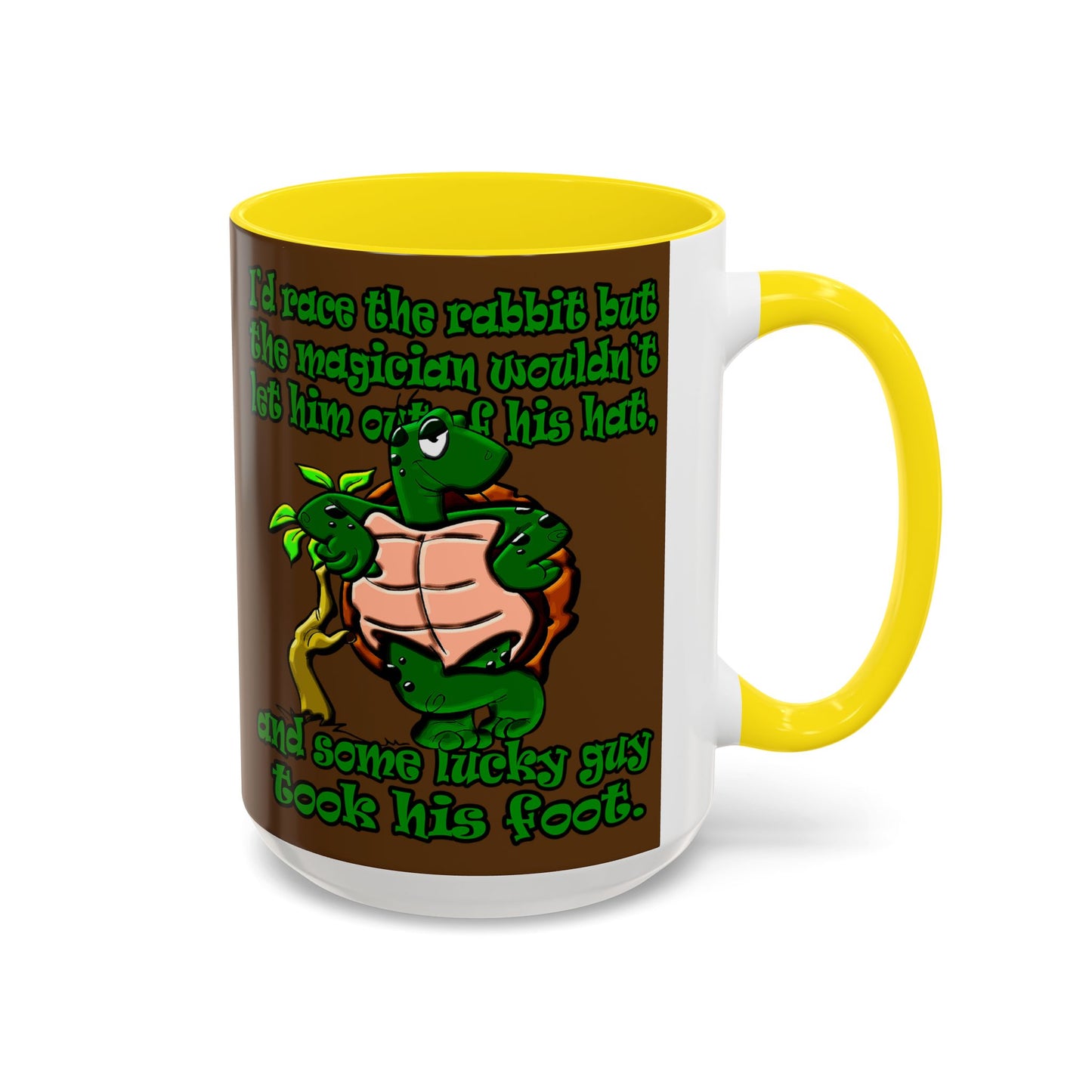 turtle race - Accent Mug (brown)