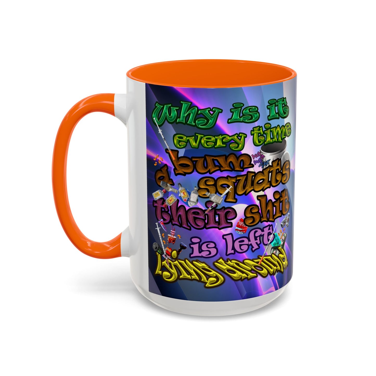 the bum's shit - Accent Mug (grey-pink wave)