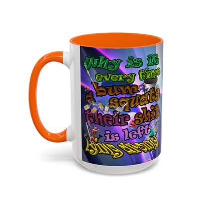 the bum's shit - Accent Mug (grey-pink wave)