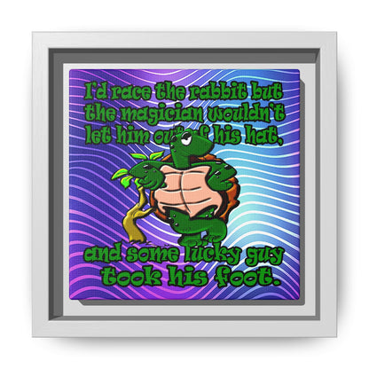 turtle race - framed canvas art (purple wave)