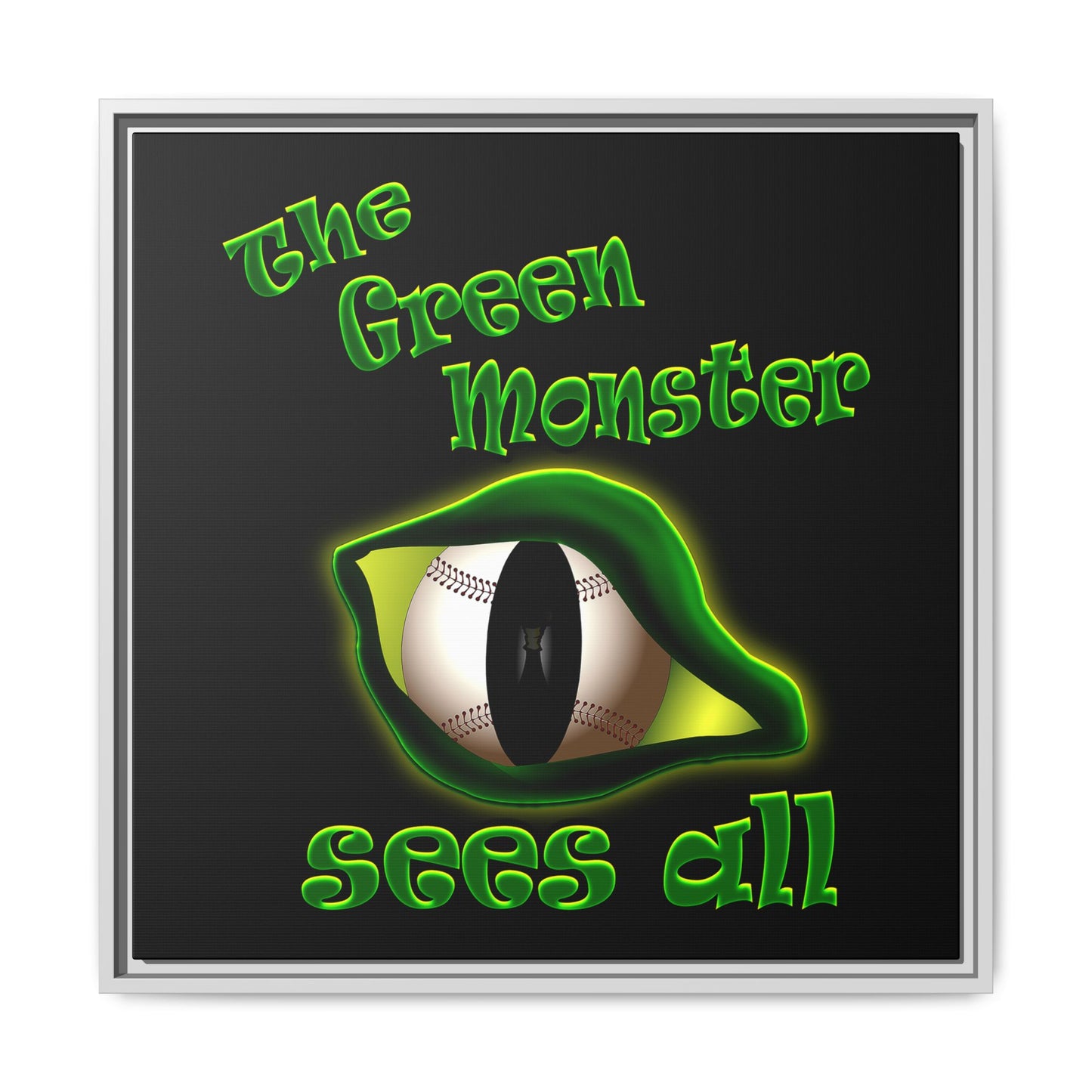 green monster - framed canvas art (black)