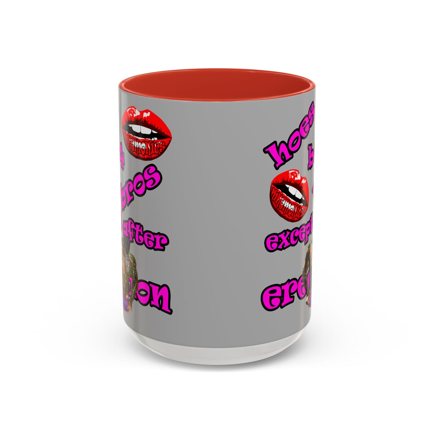 hoes b4 bros - Accent Mug (light grey)