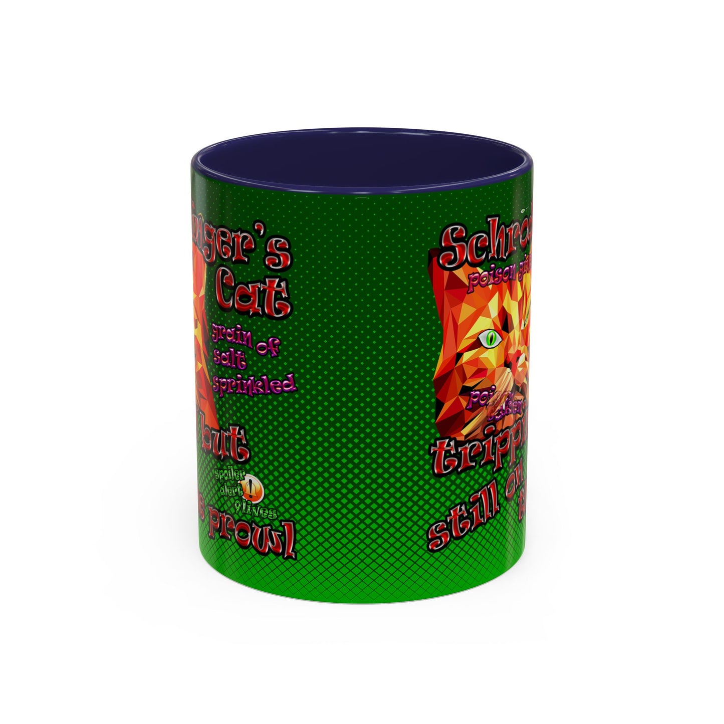 schrodinger's cat - Accent Mug (logo green)