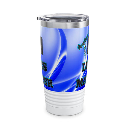 irrelevant - Ringneck Tumbler, 20oz (blue-white wave)