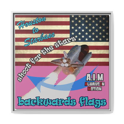 shoot for the stars - framed canvas art (light pink)