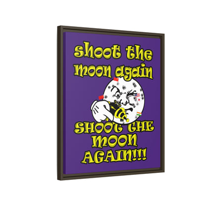 shoot the moon again - framed canvas art (purple)