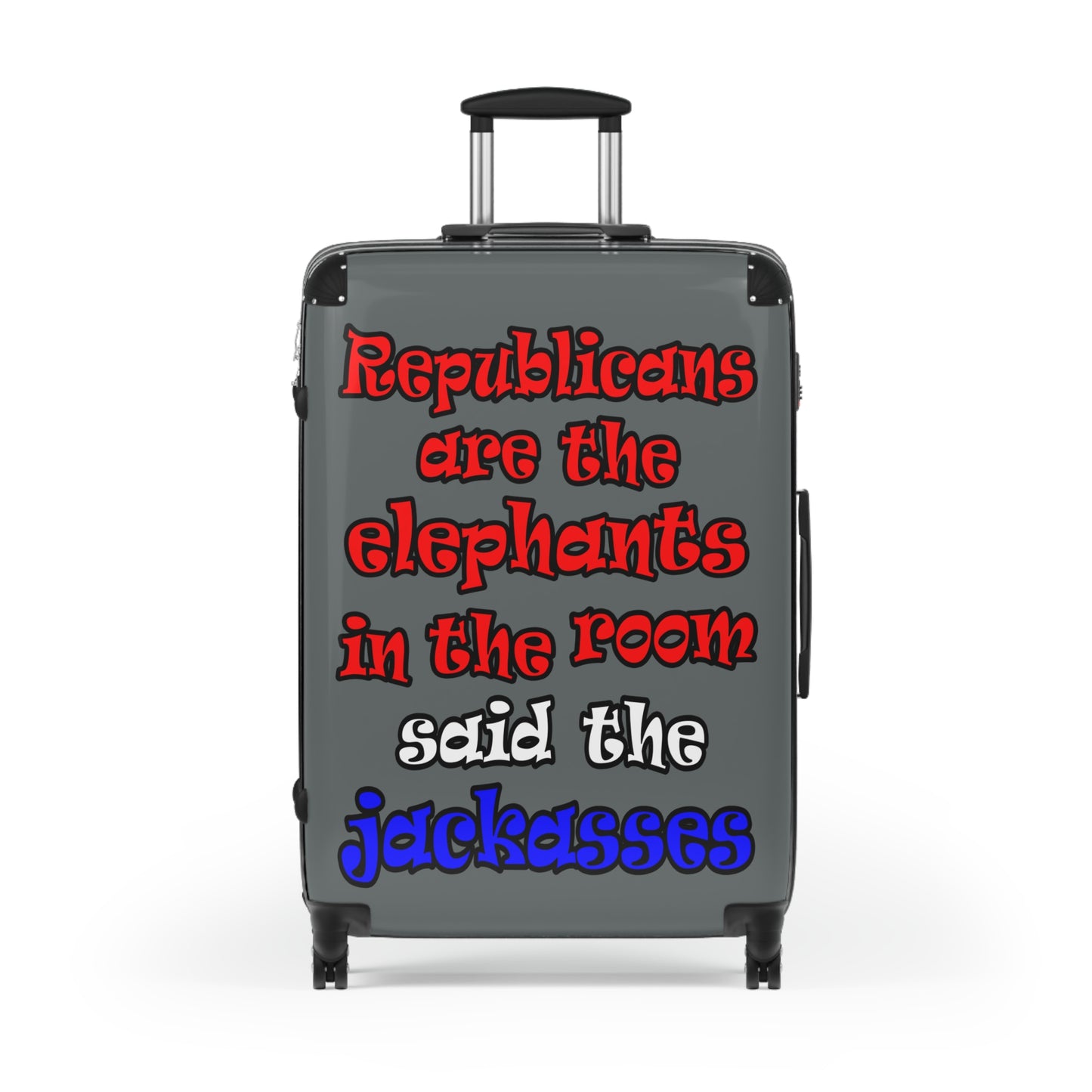 donkeys and elephants - Suitcase (dark grey)