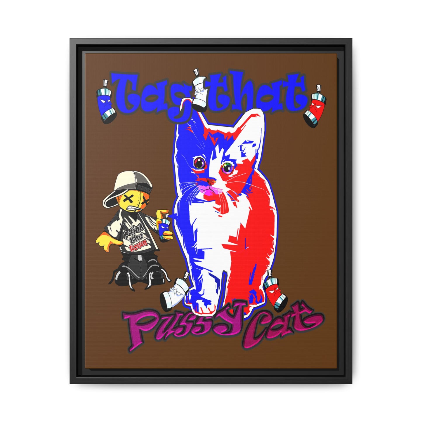 tag that - framed canvas art (brown)