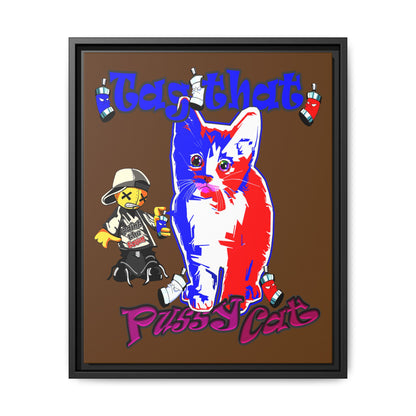 tag that - framed canvas art (brown)