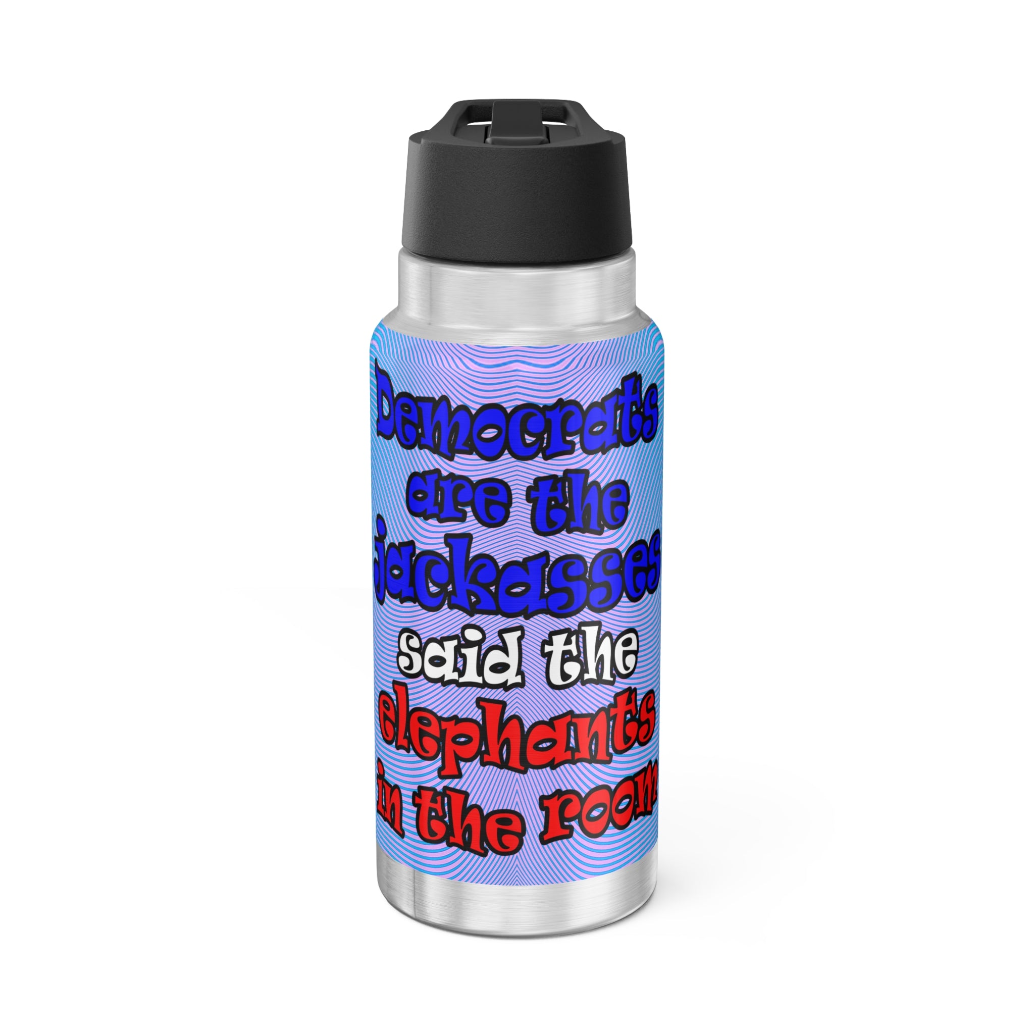 donkeys and elephants - Gator Tumbler, 32oz  (light blue-purple wave)