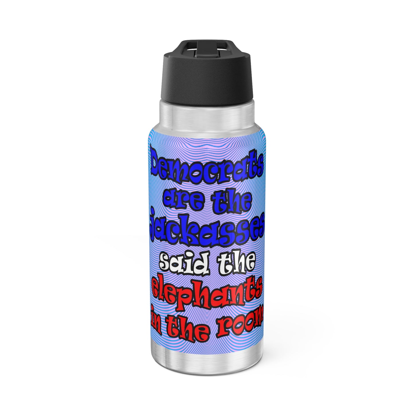 donkeys and elephants - Gator Tumbler, 32oz  (light blue-purple wave)