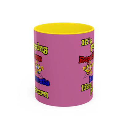 popping like popcorn - Accent Mug (light pink)