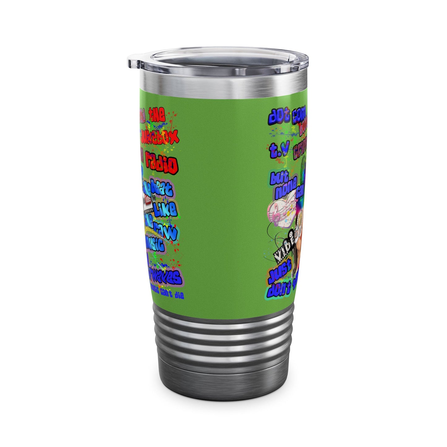 drop the beat - Ringneck Tumbler, 20oz (green)