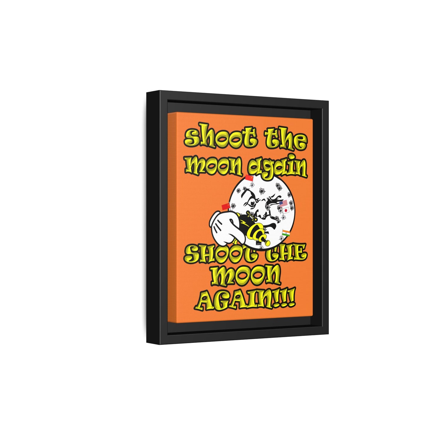 shoot the moon again - framed canvas art (crusta)