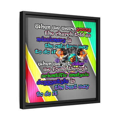 doggystyle - framed canvas art (rainbow split)